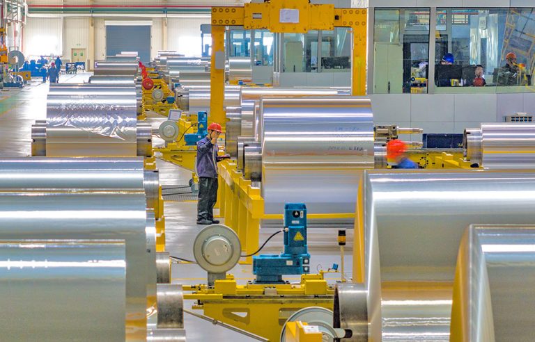 Cold rolling production of aluminum foil